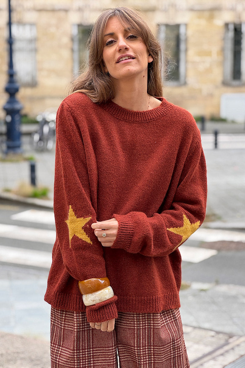 Pumpkin Star Sleeve Knit Sweater