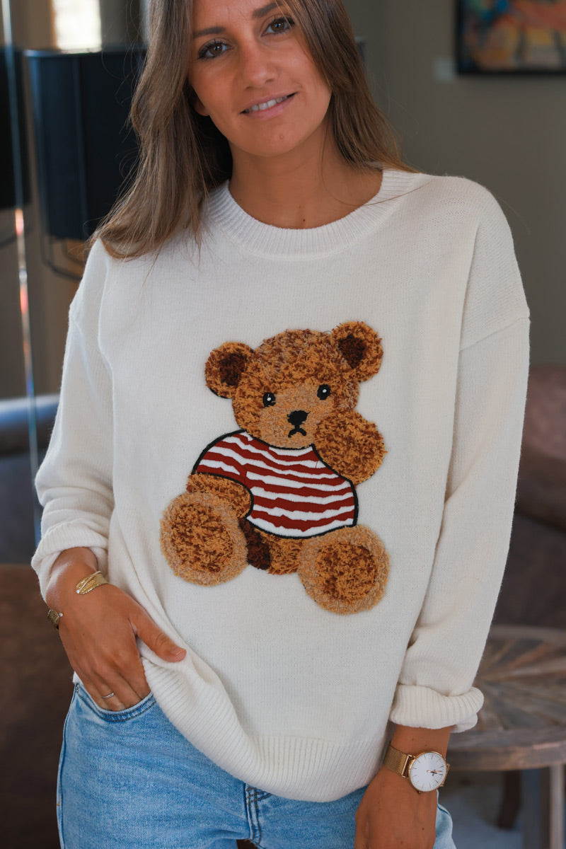 Cream Teddy Bear Soft Knit Jumper