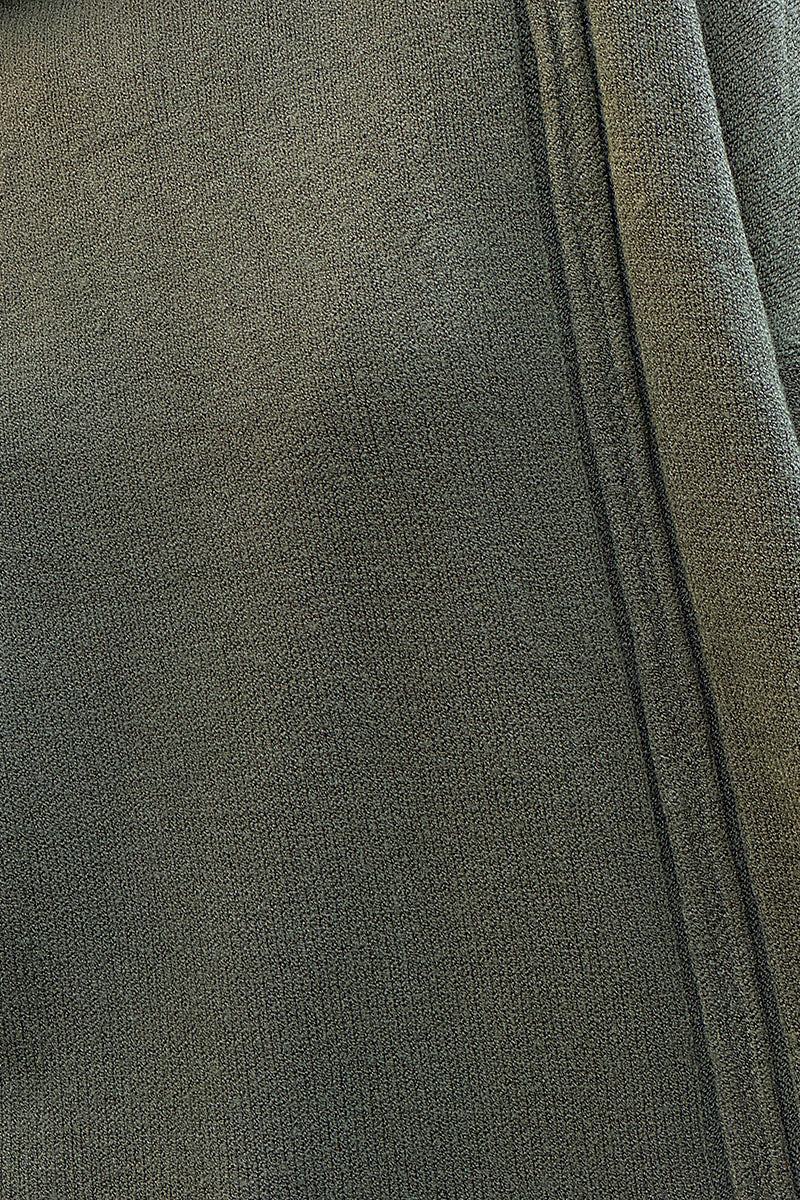 Pull tout doux kaki à capuche détails reliefs