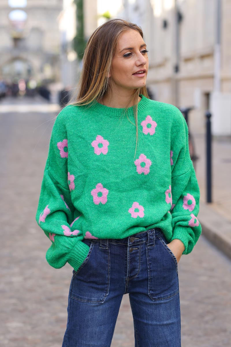 Sweater with on sale roses on sleeves