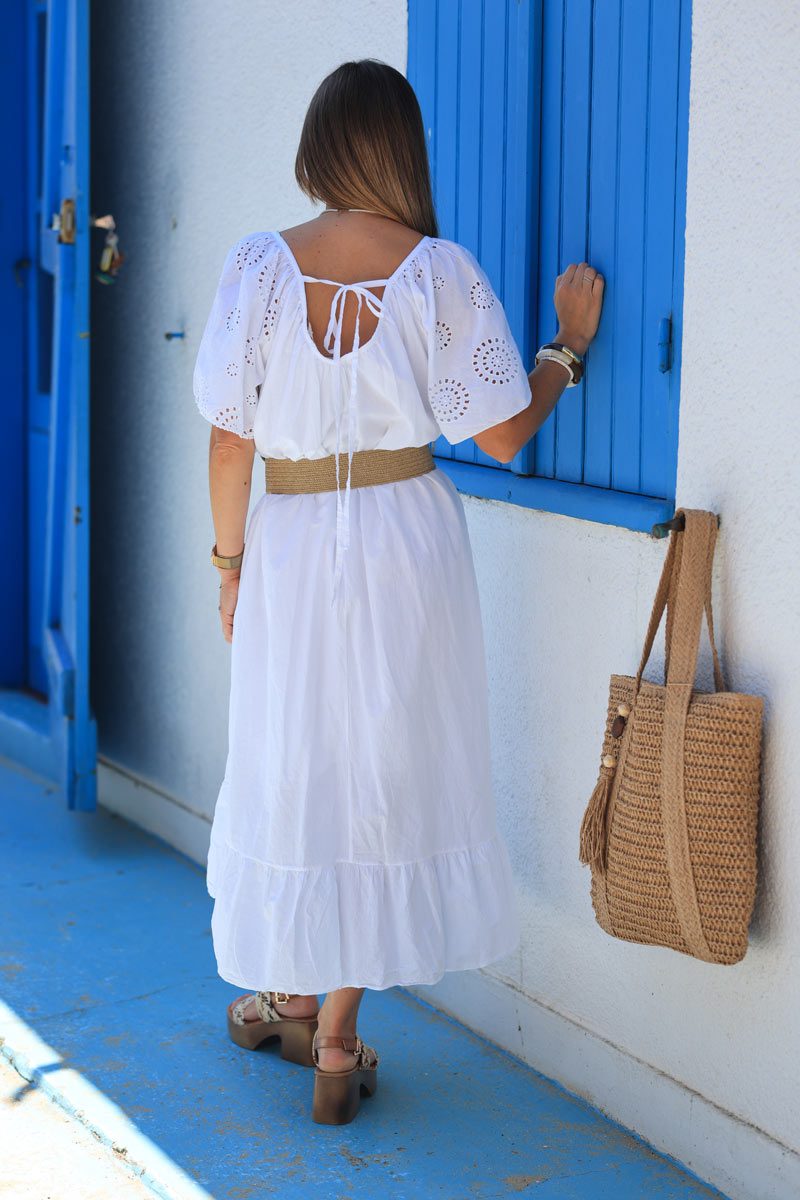 White broderie anglaise floaty dress