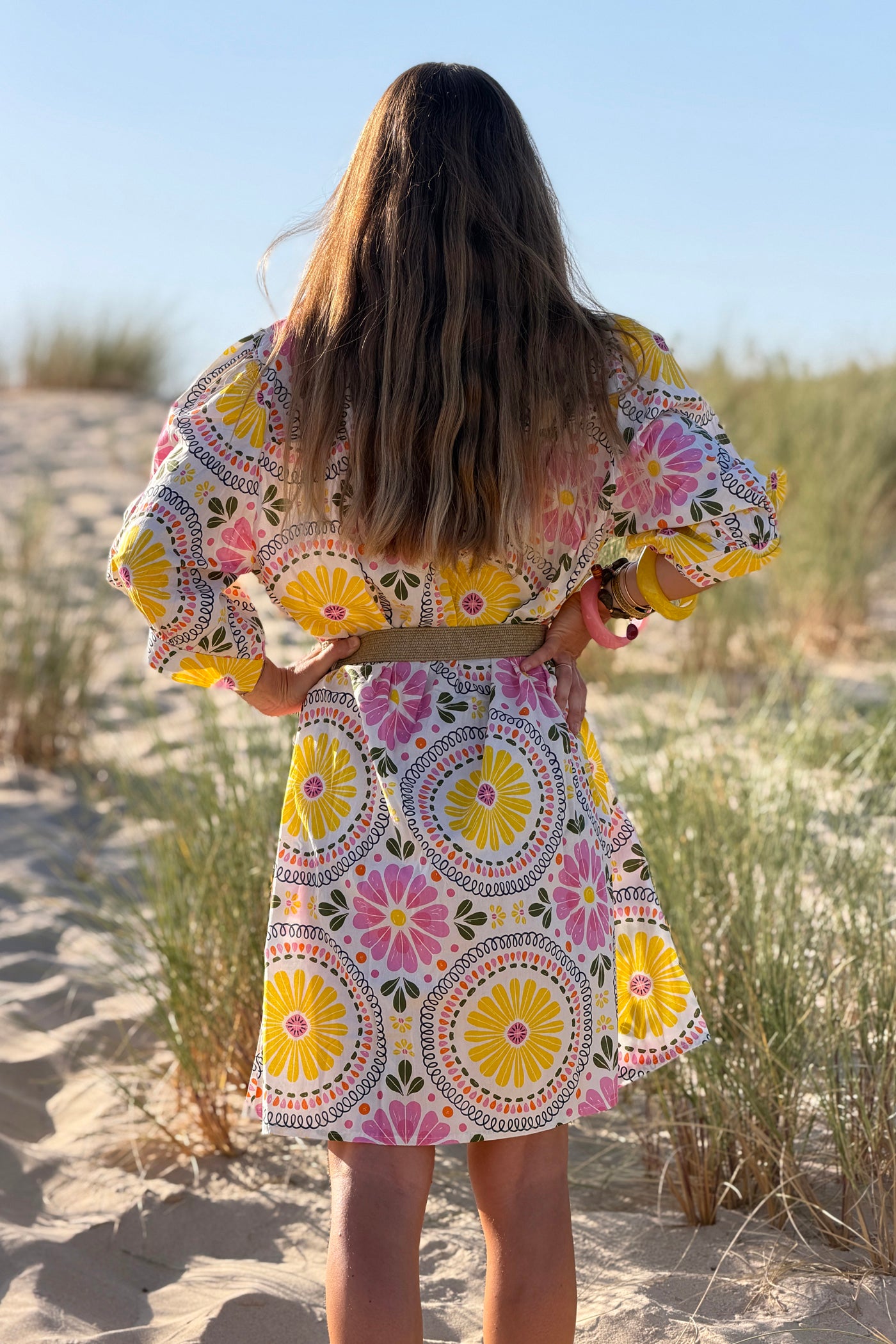 Yellow Floral Medallion Vintage Caftan

