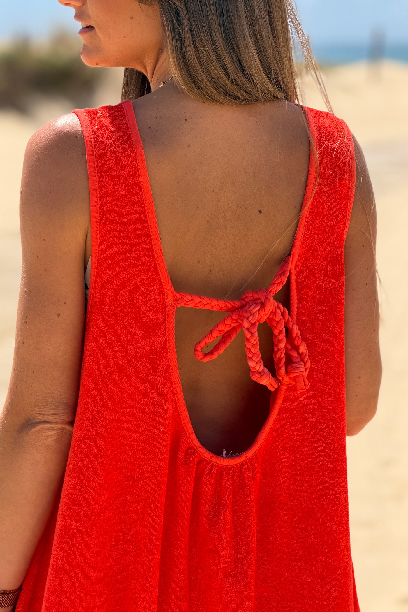 Red Micro Terry Swim Cover