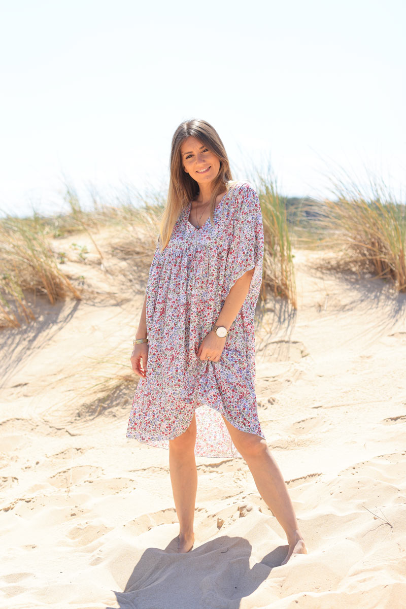 Robe fluide imprimé liberty fuchsia Jeanne