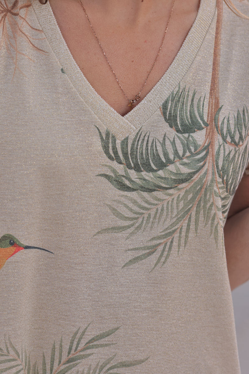 Olive Tropical Escape V-Neck Maxi Dress