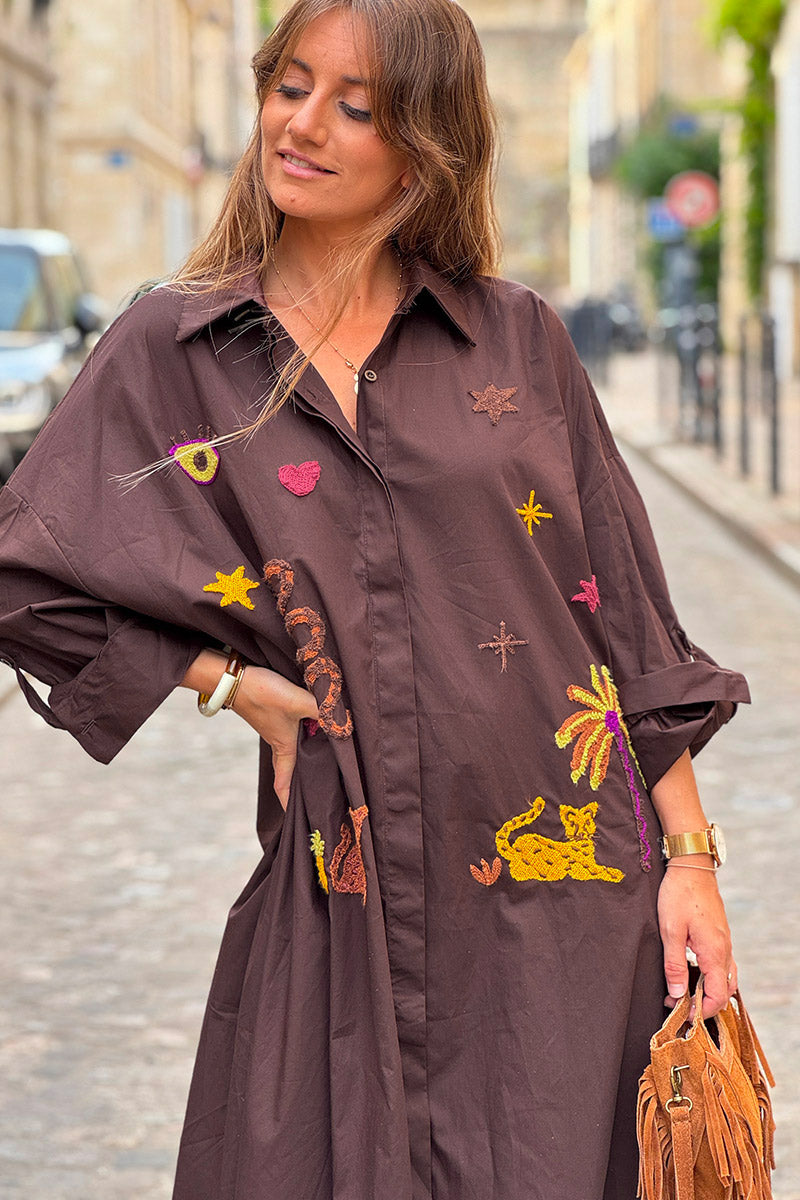 Chocolate Mystical Desert Shirt Dress
