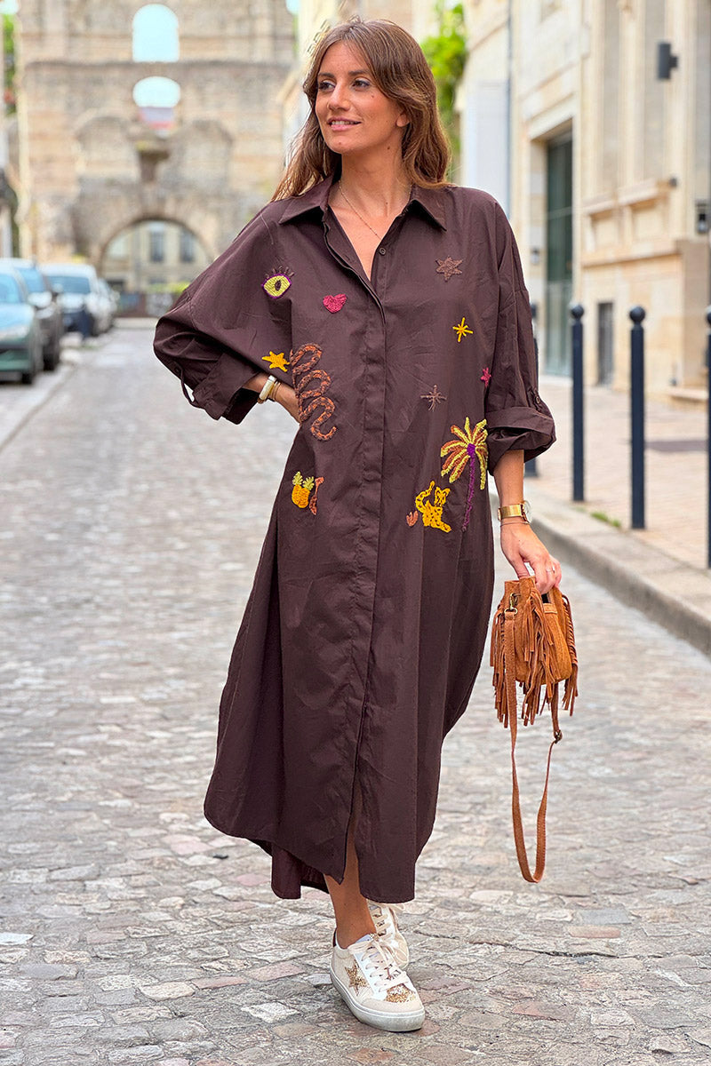 Chocolate Mystical Desert Shirt Dress