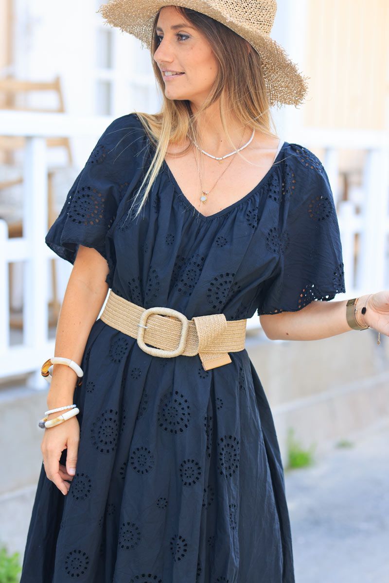 Black broderie anglaise floaty dress