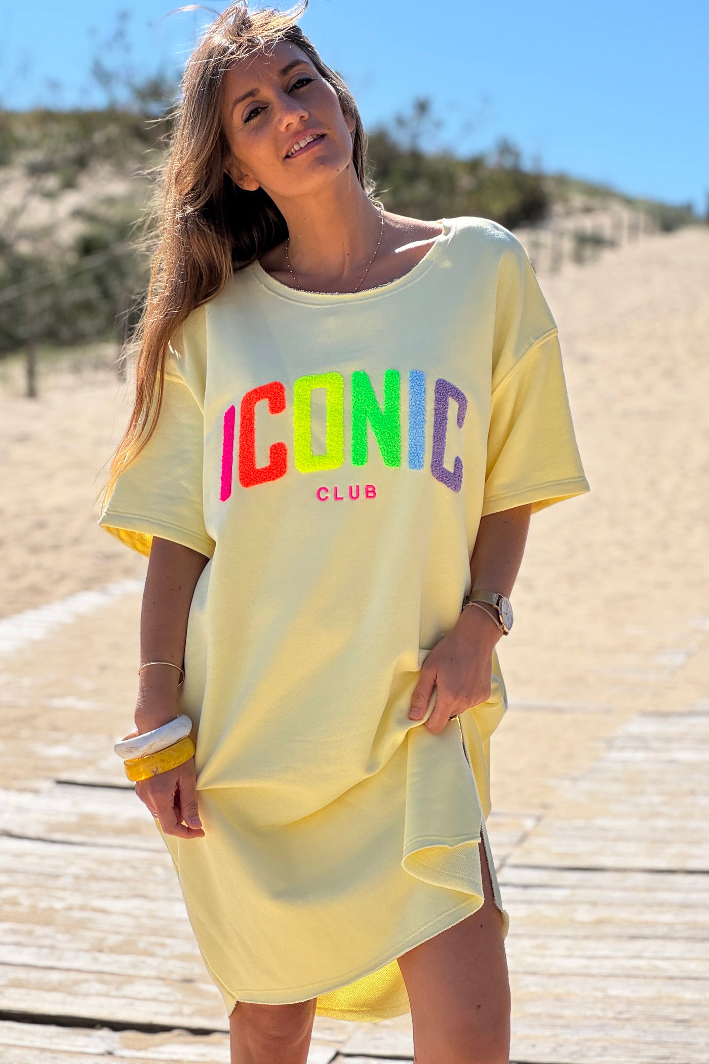 Yellow ICONIC CLUB Varsity Dress