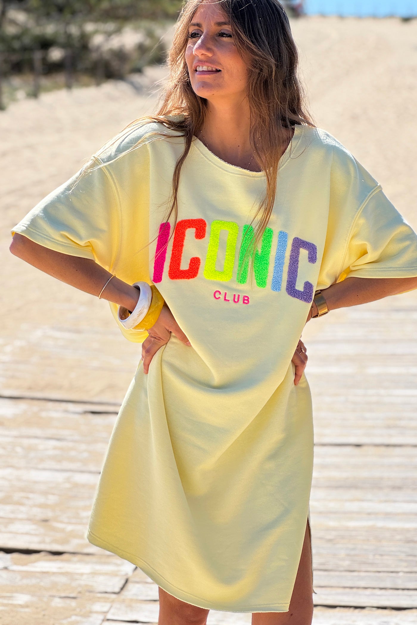 Yellow ICONIC CLUB Varsity Dress