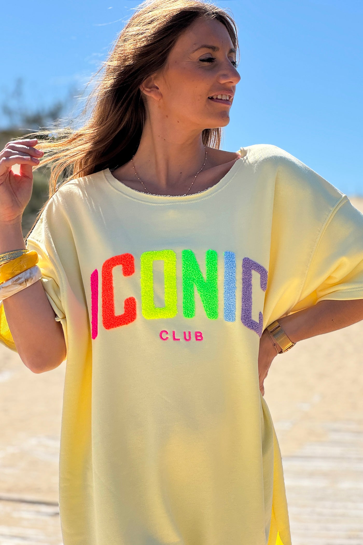 Yellow ICONIC CLUB Varsity Dress