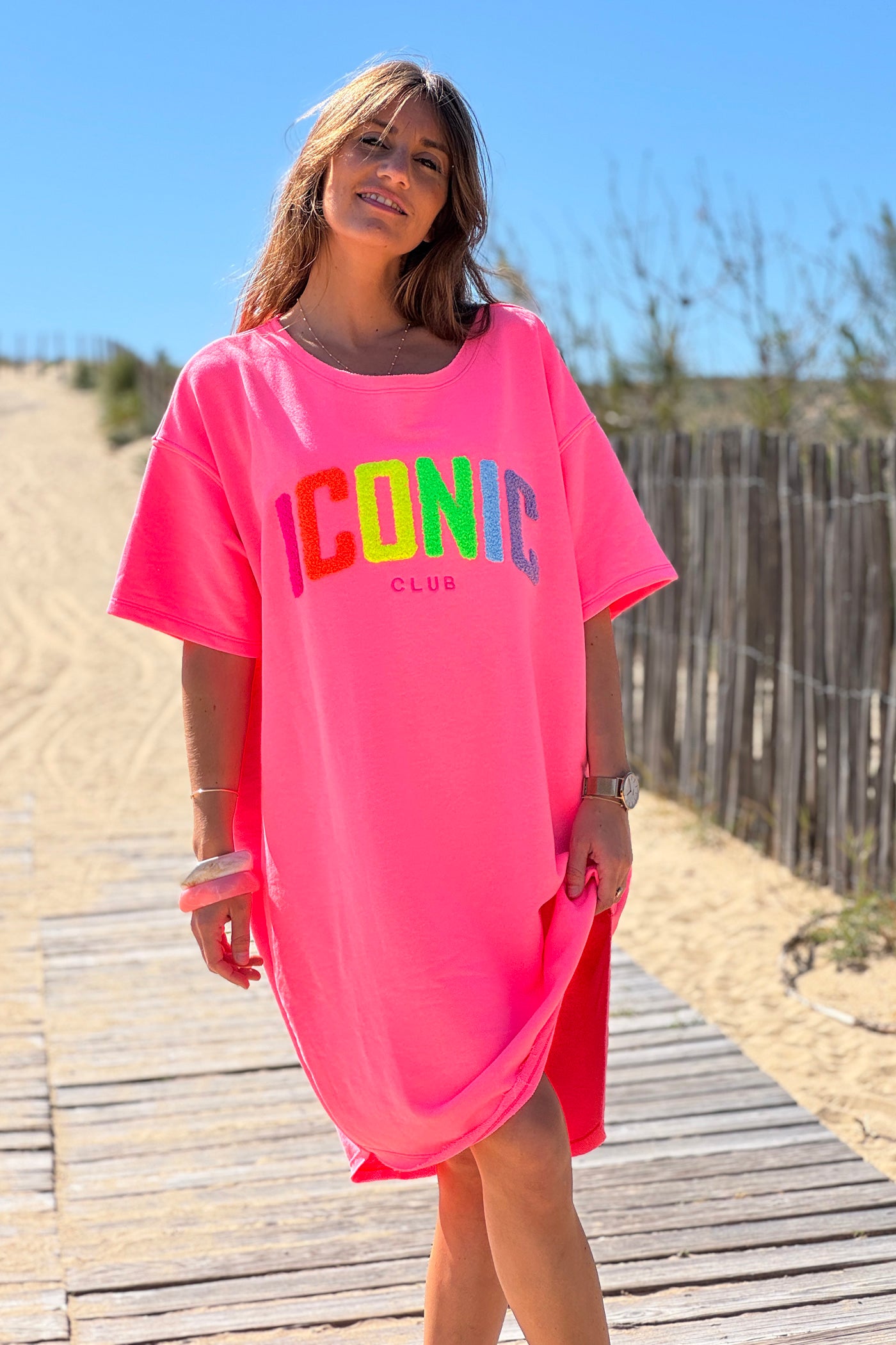 Pink ICONIC CLUB Varsity Dress