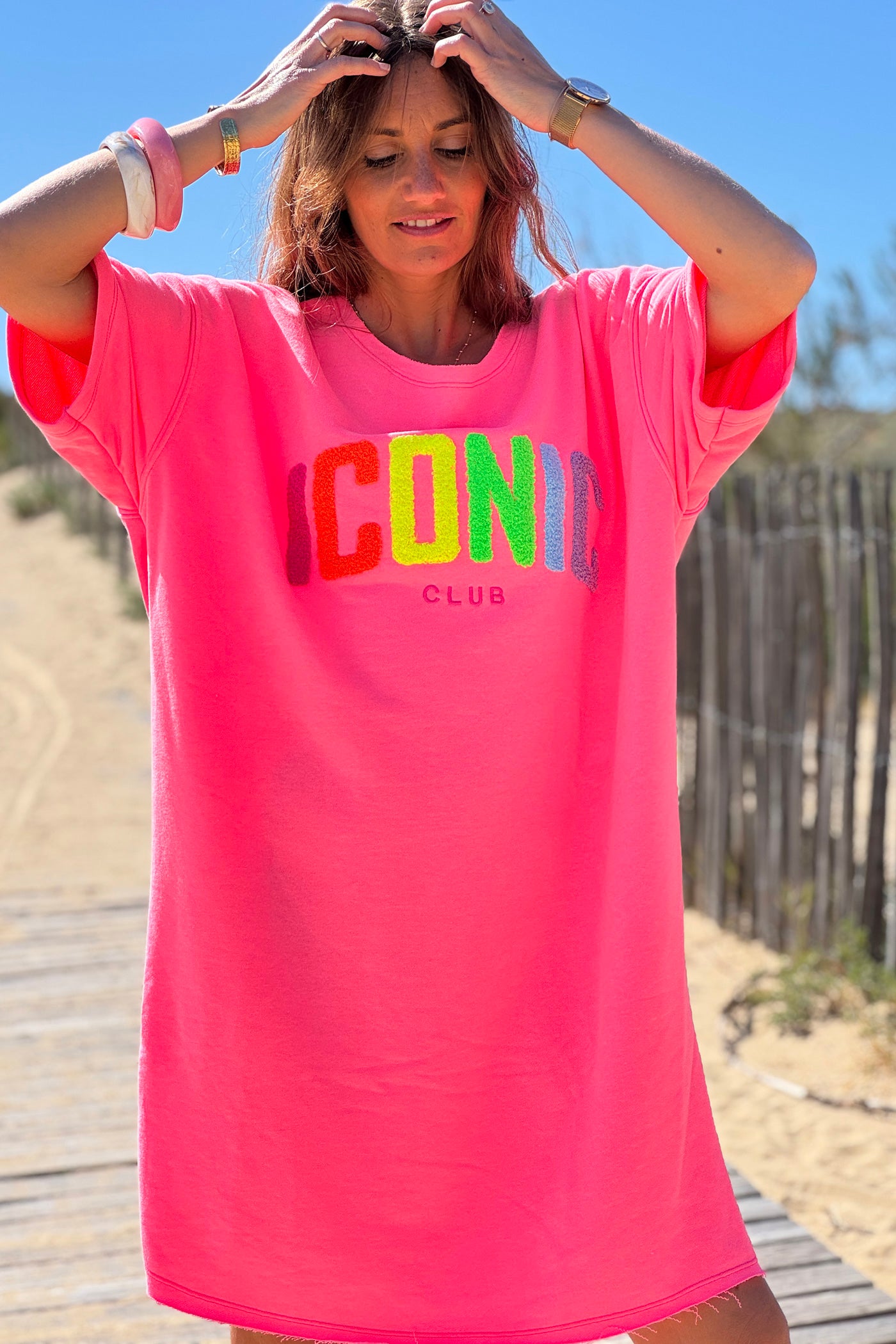 Pink ICONIC CLUB Varsity Dress