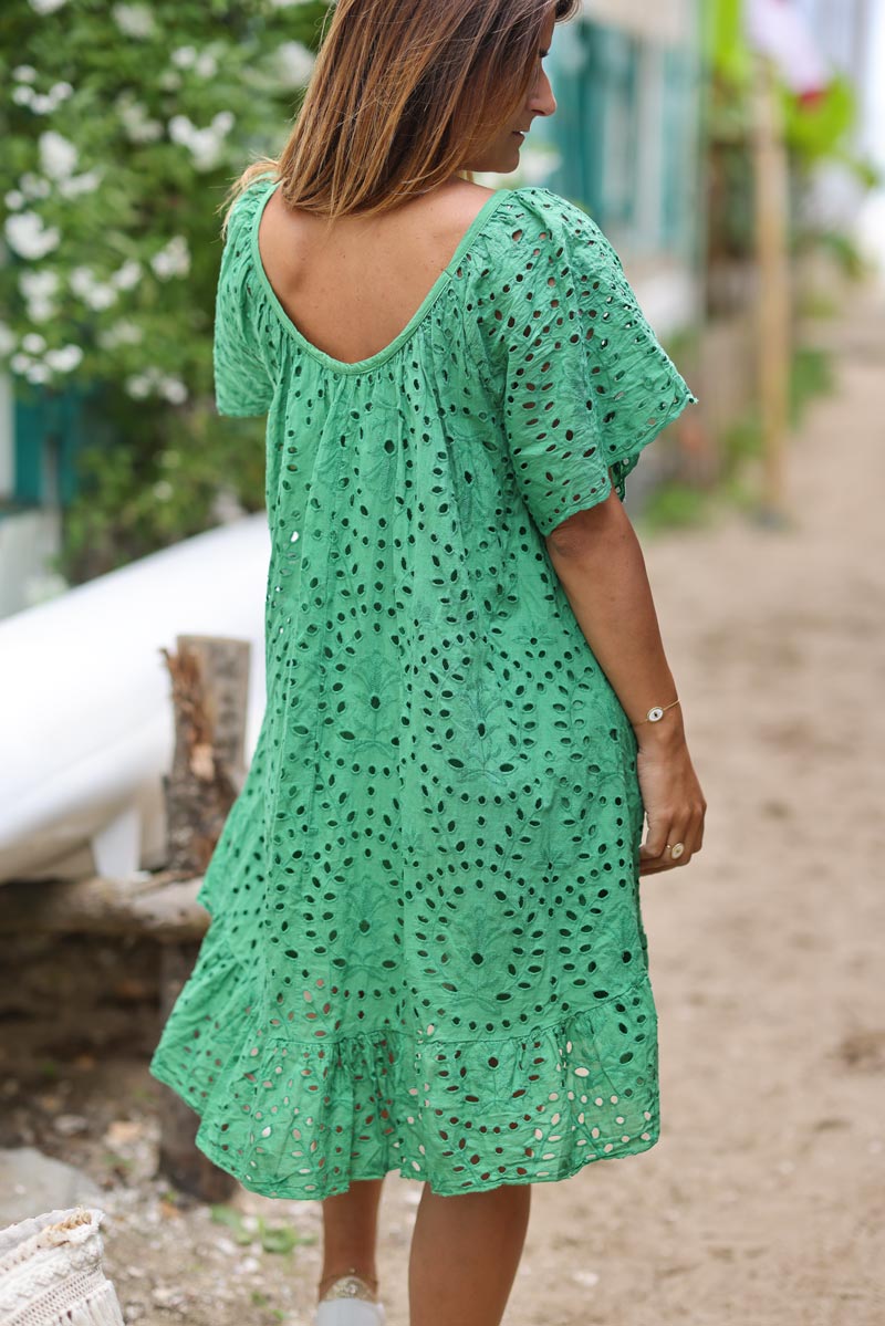 Robe broderie best sale anglaise verte