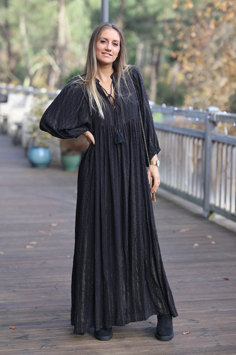 Robe longue best sale plumetis noir