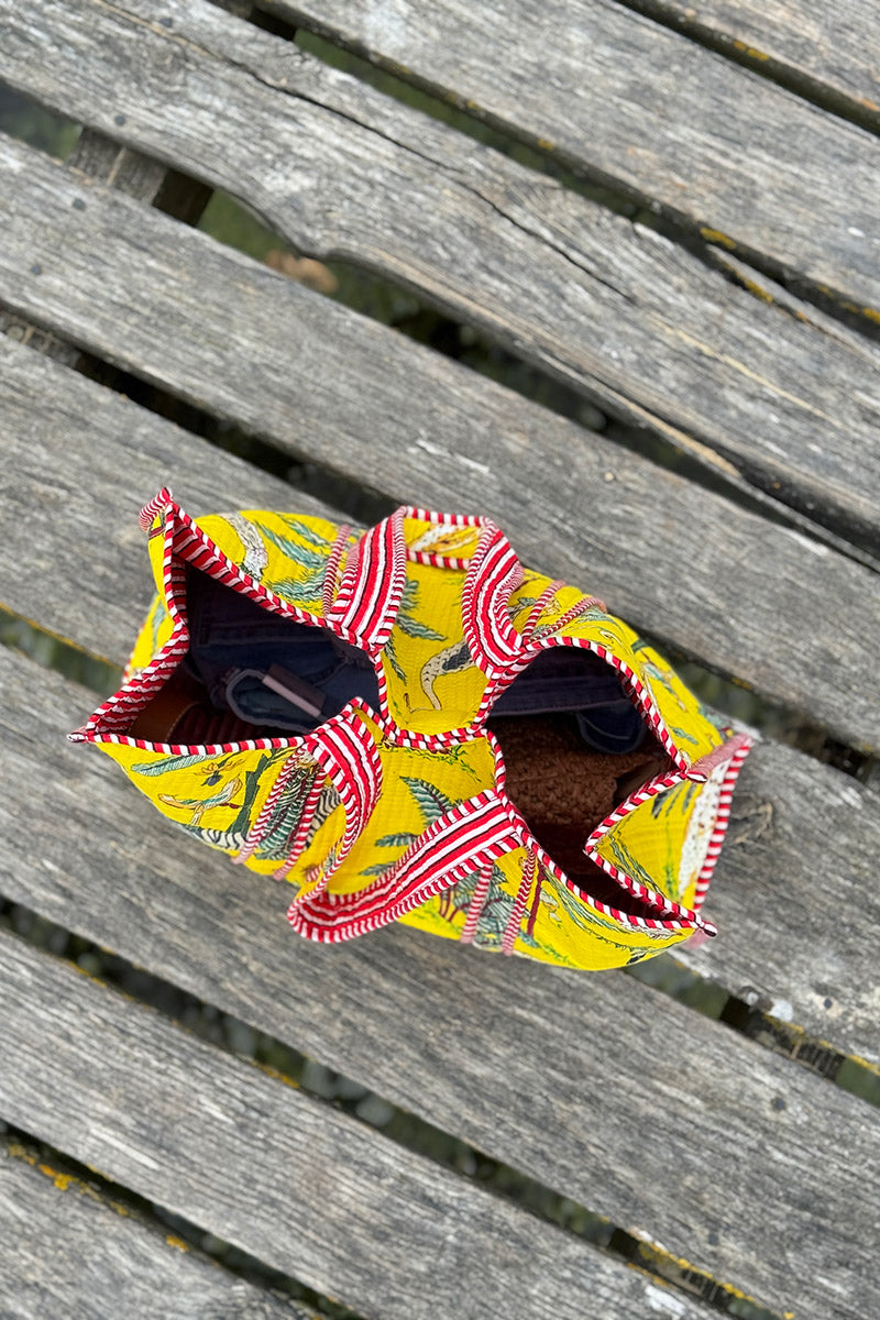 Yellow/Red Jungle Print Gauze Tote