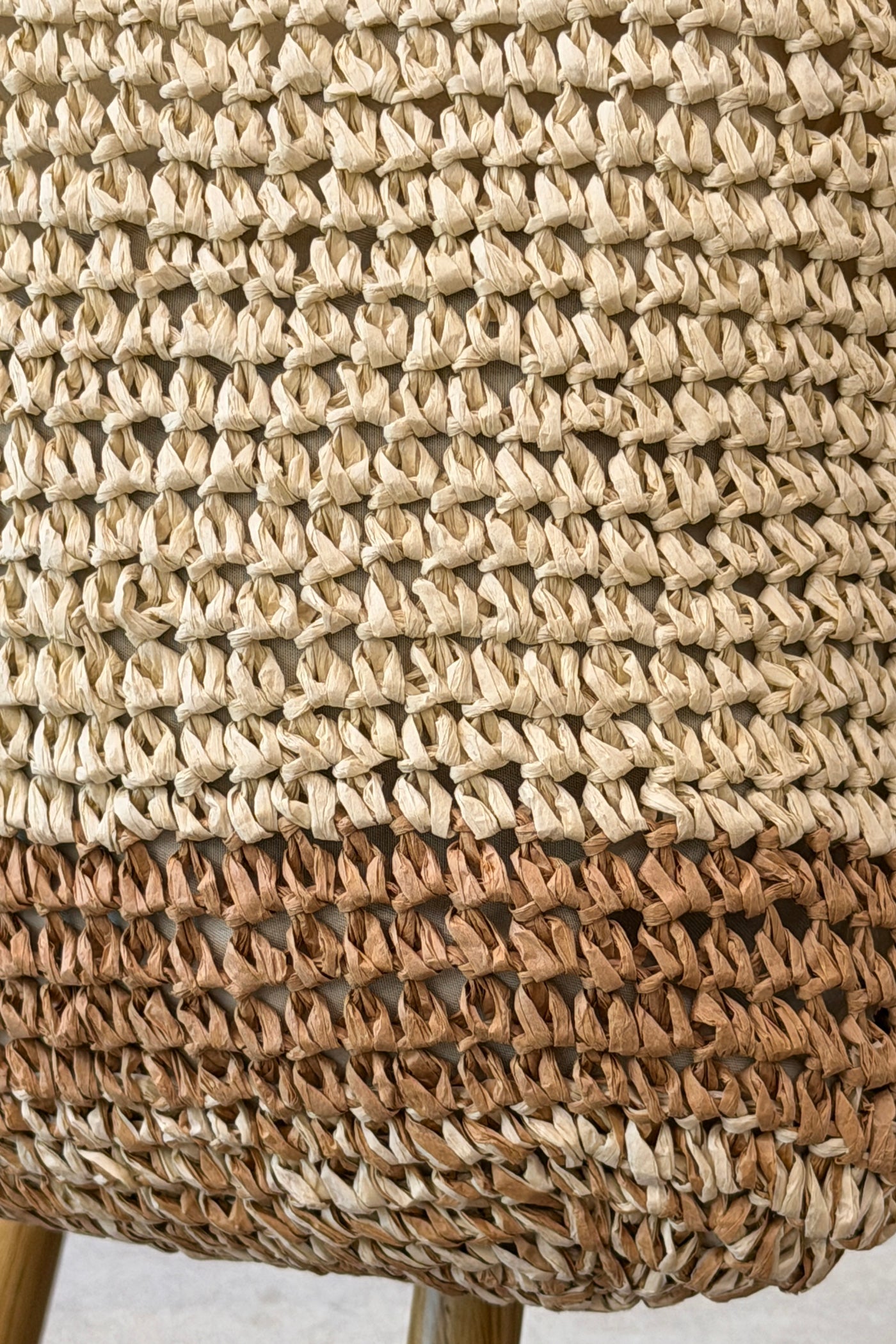 Beige Raffia Beach Tote Bag
