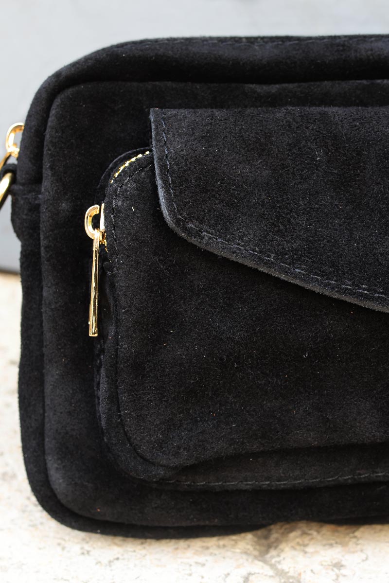 Black hotsell suede crossbody