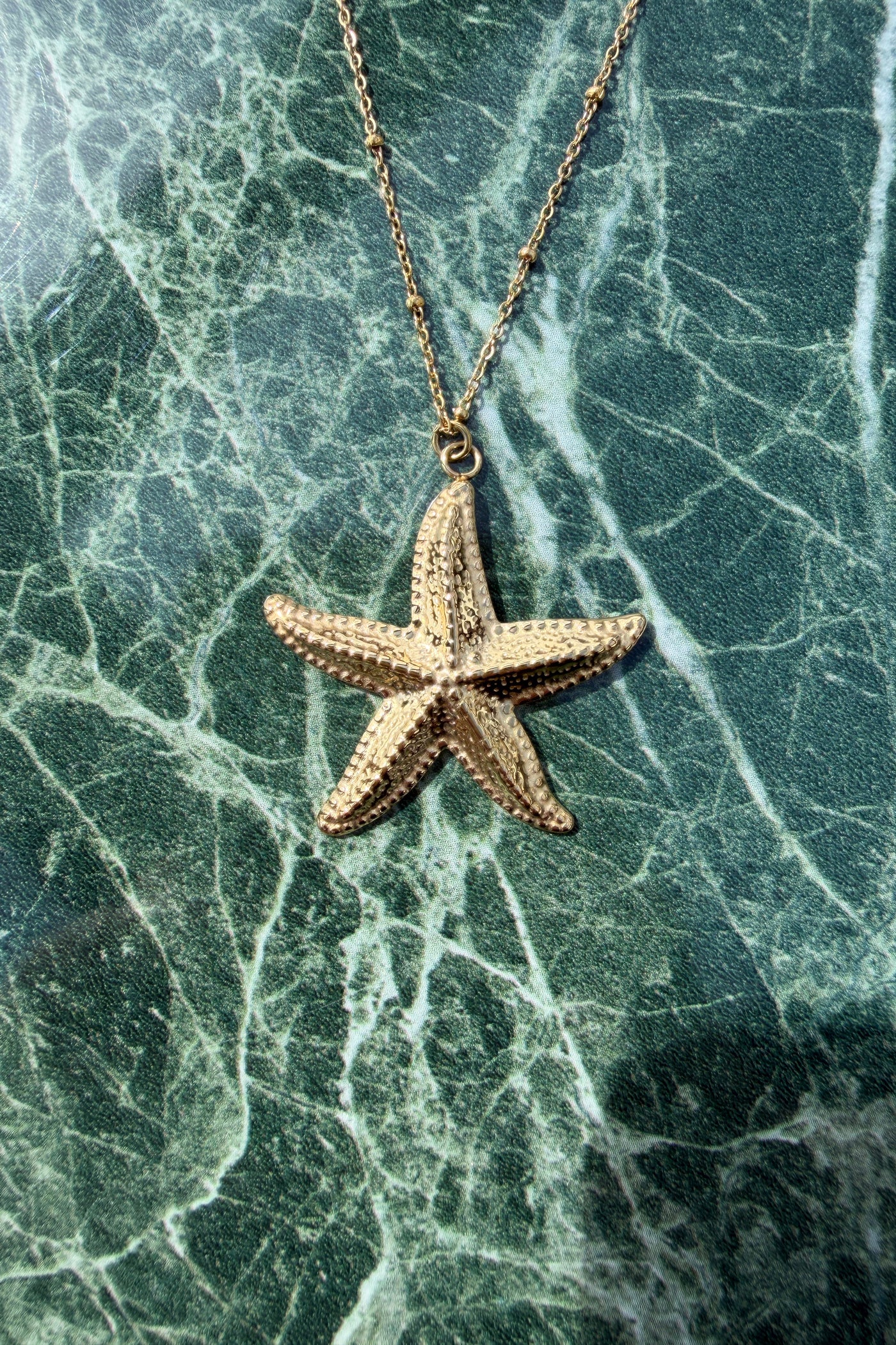 Golden Sea Star Pendant Necklace