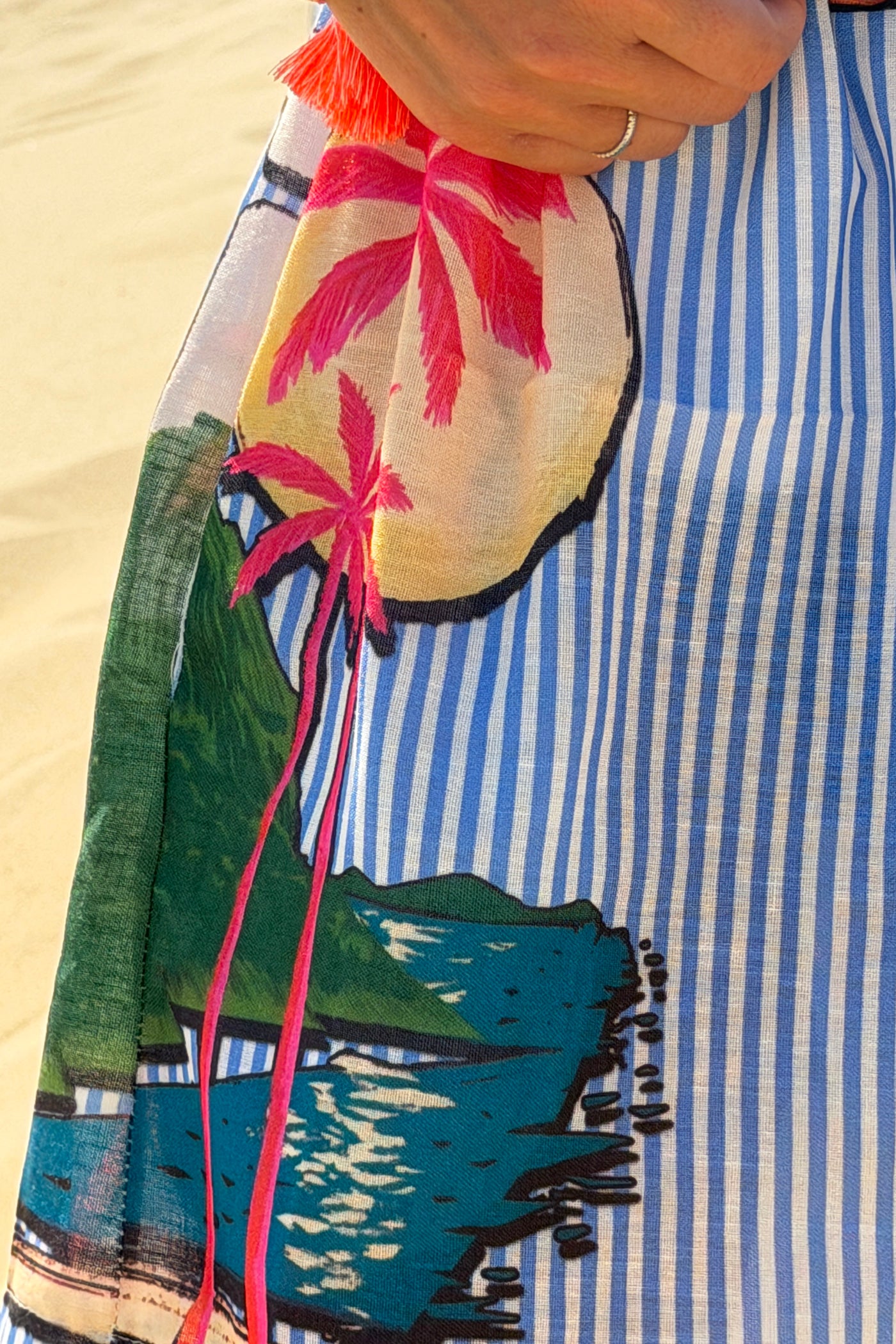Blue Pinstripe Beach Shorts
