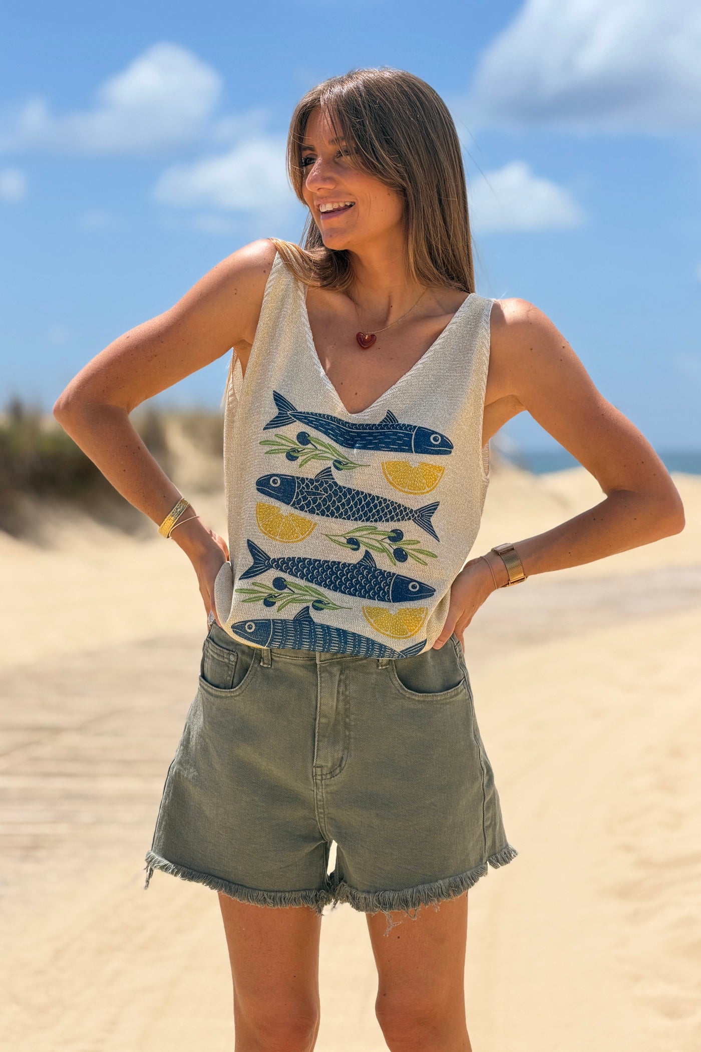 Olive Denim Cutoff Shorts