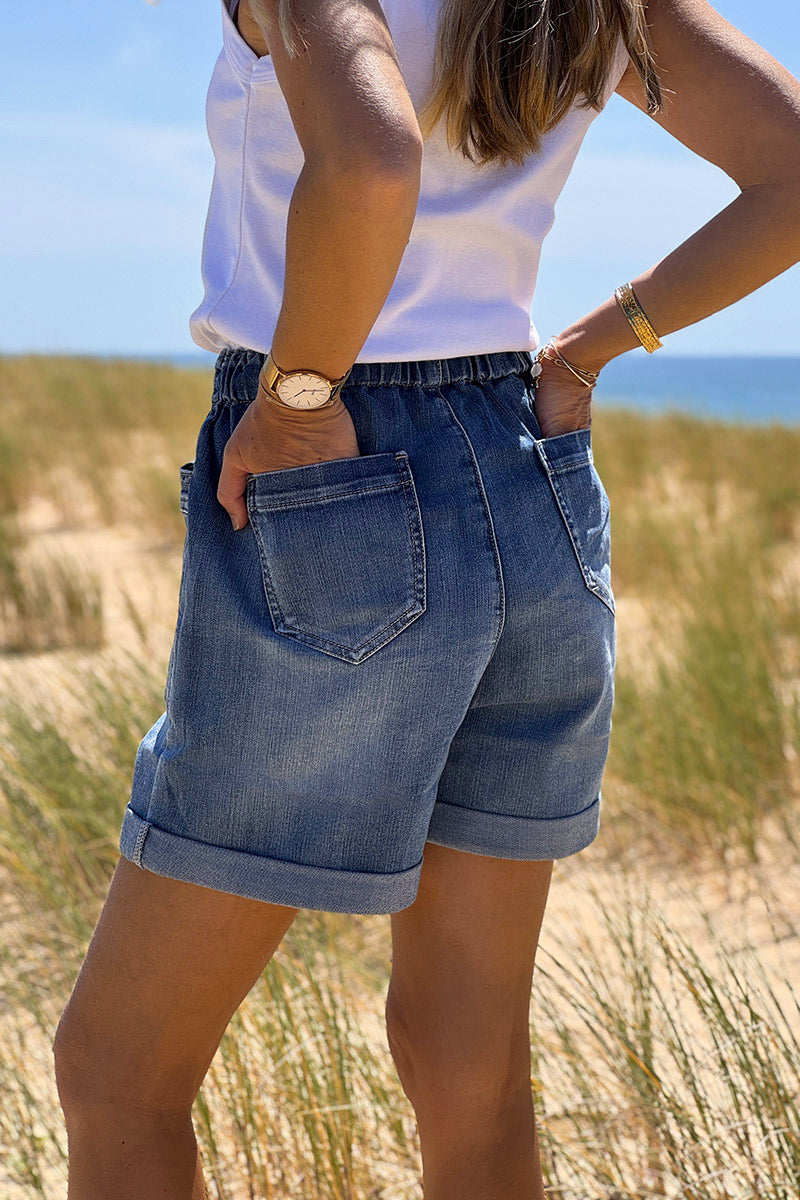 Denim Pull-On Hiking Shorts