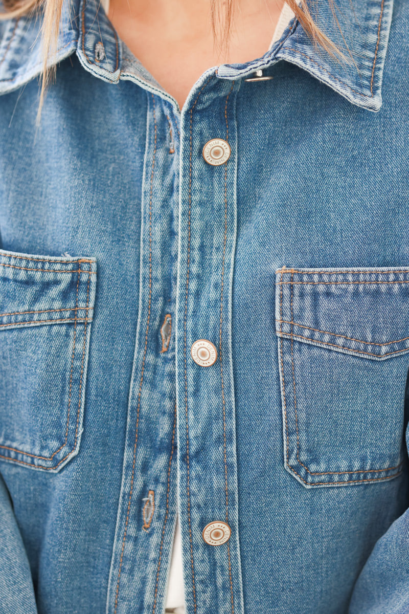 Surchemise en jean denim avec poches