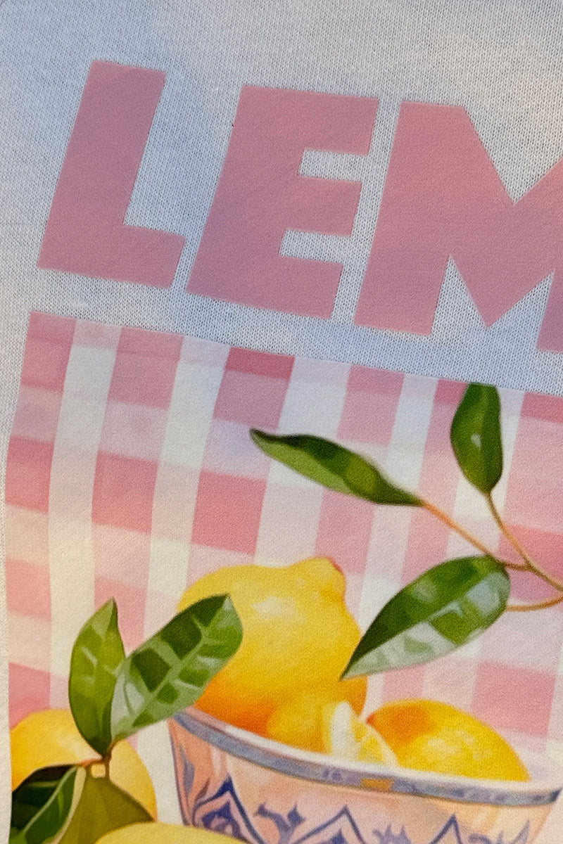 Sweat blanc Lemon Tarte carreaux vichy