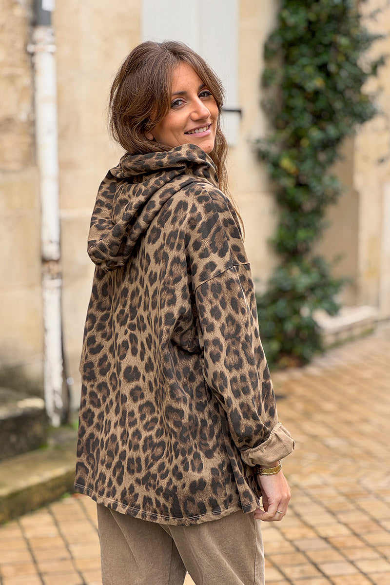 Leopard Print Hoodie