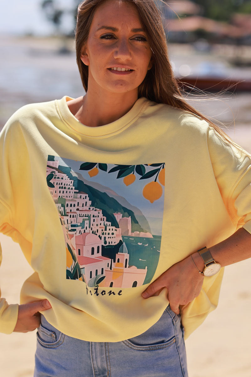 Butter Yellow Mediterranean View Sweater