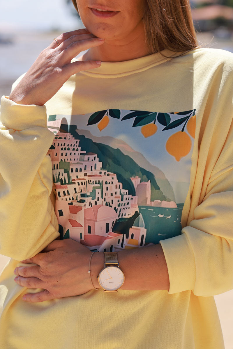 Butter Yellow Mediterranean View Sweater
