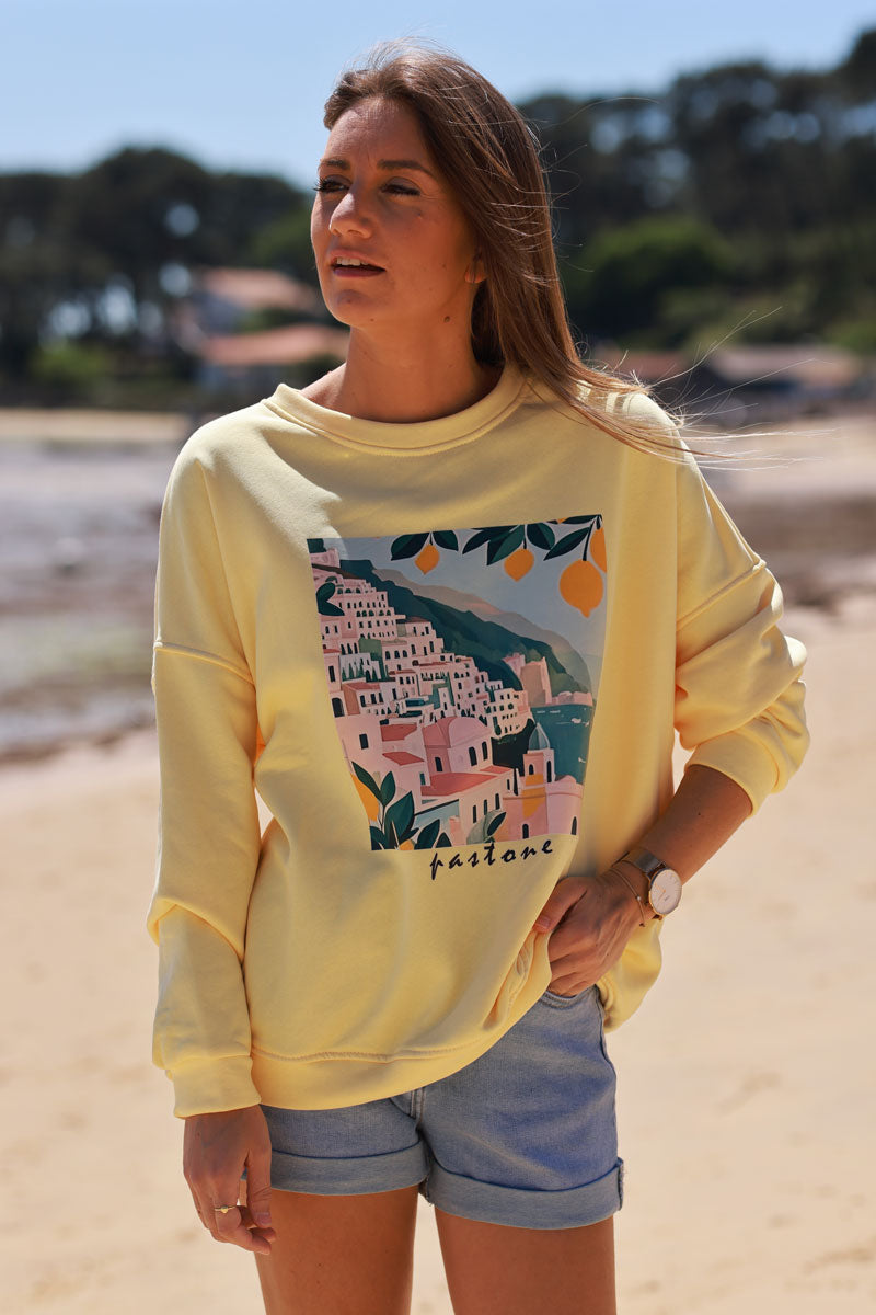 Butter Yellow Mediterranean View Sweater