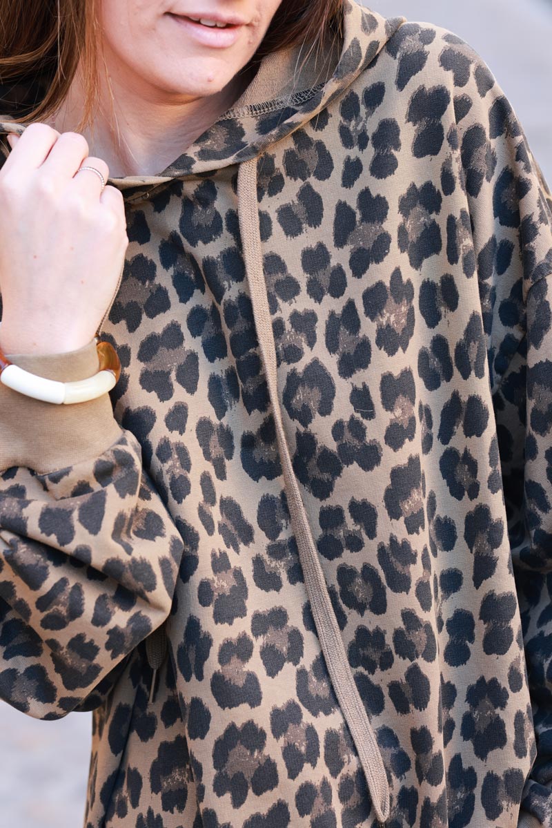 Leopard Print Lightweight Hoodie