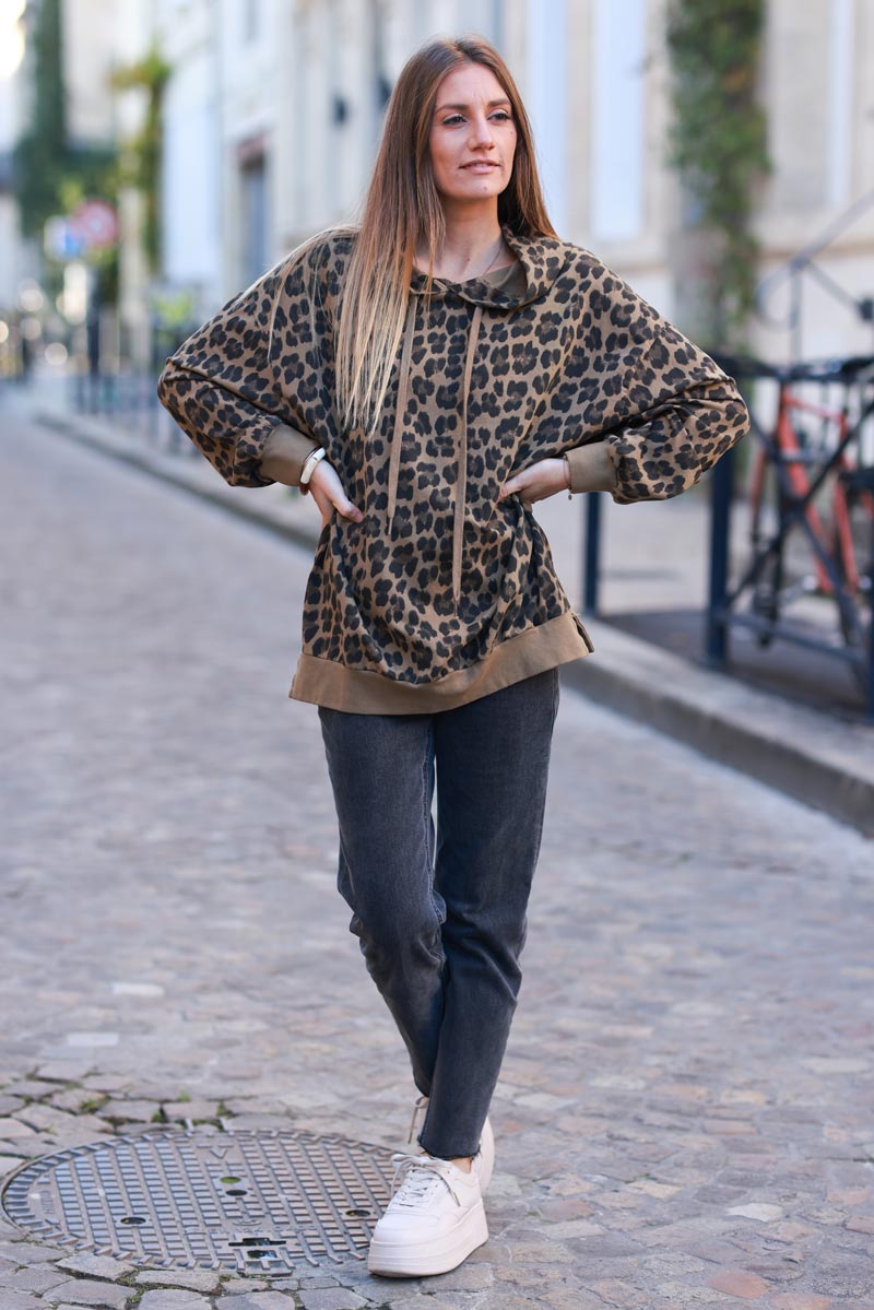 Leopard Print Lightweight Hoodie