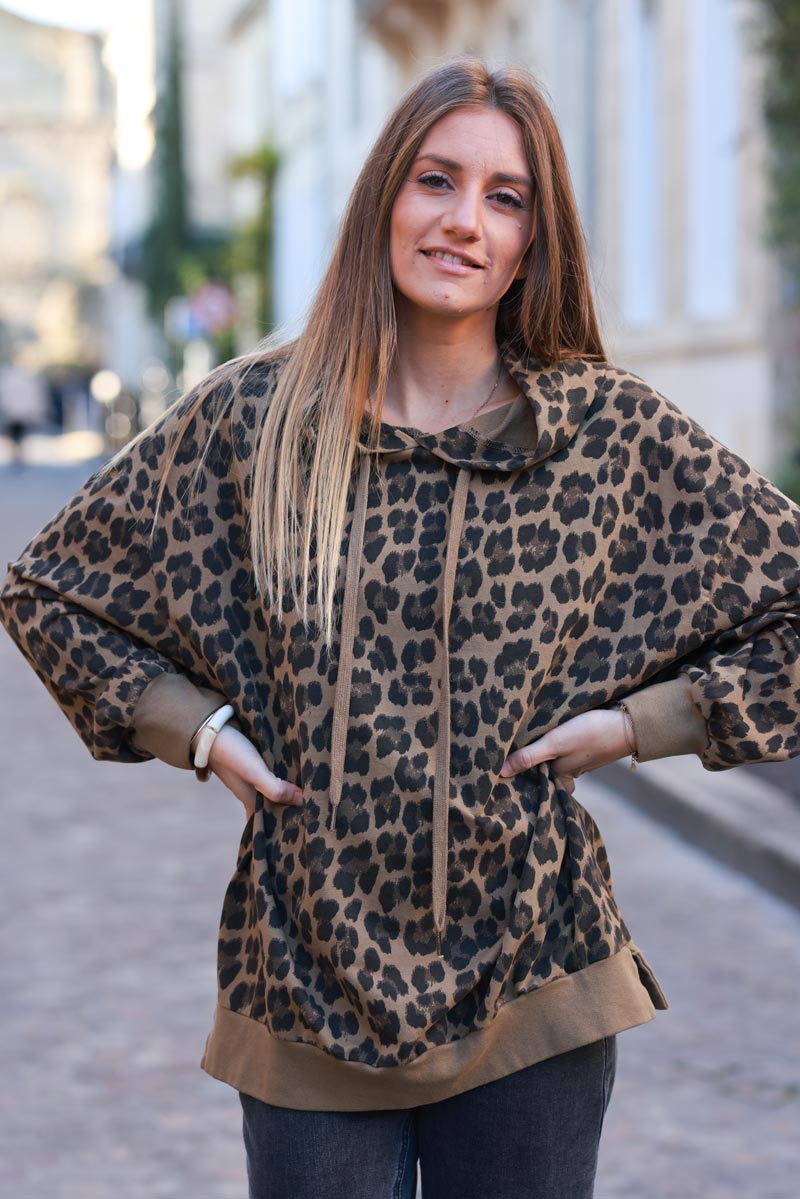 Leopard Print Lightweight Hoodie