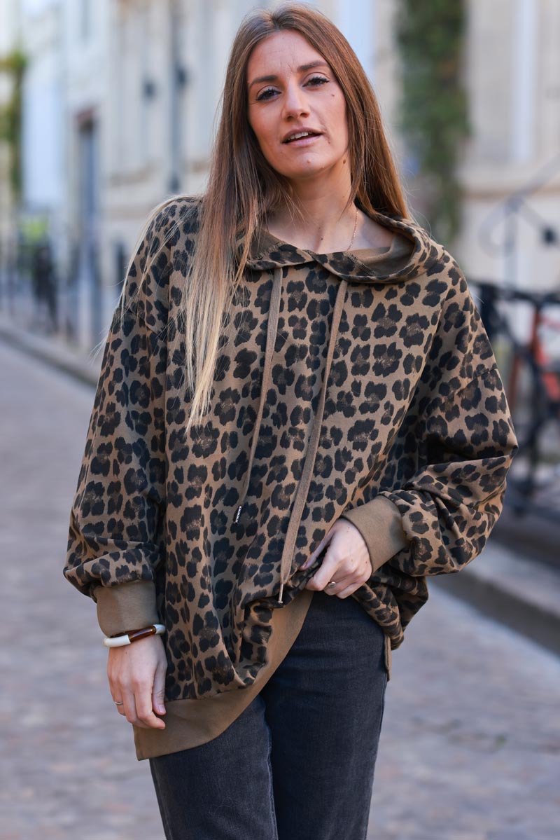 Leopard Print Lightweight Hoodie