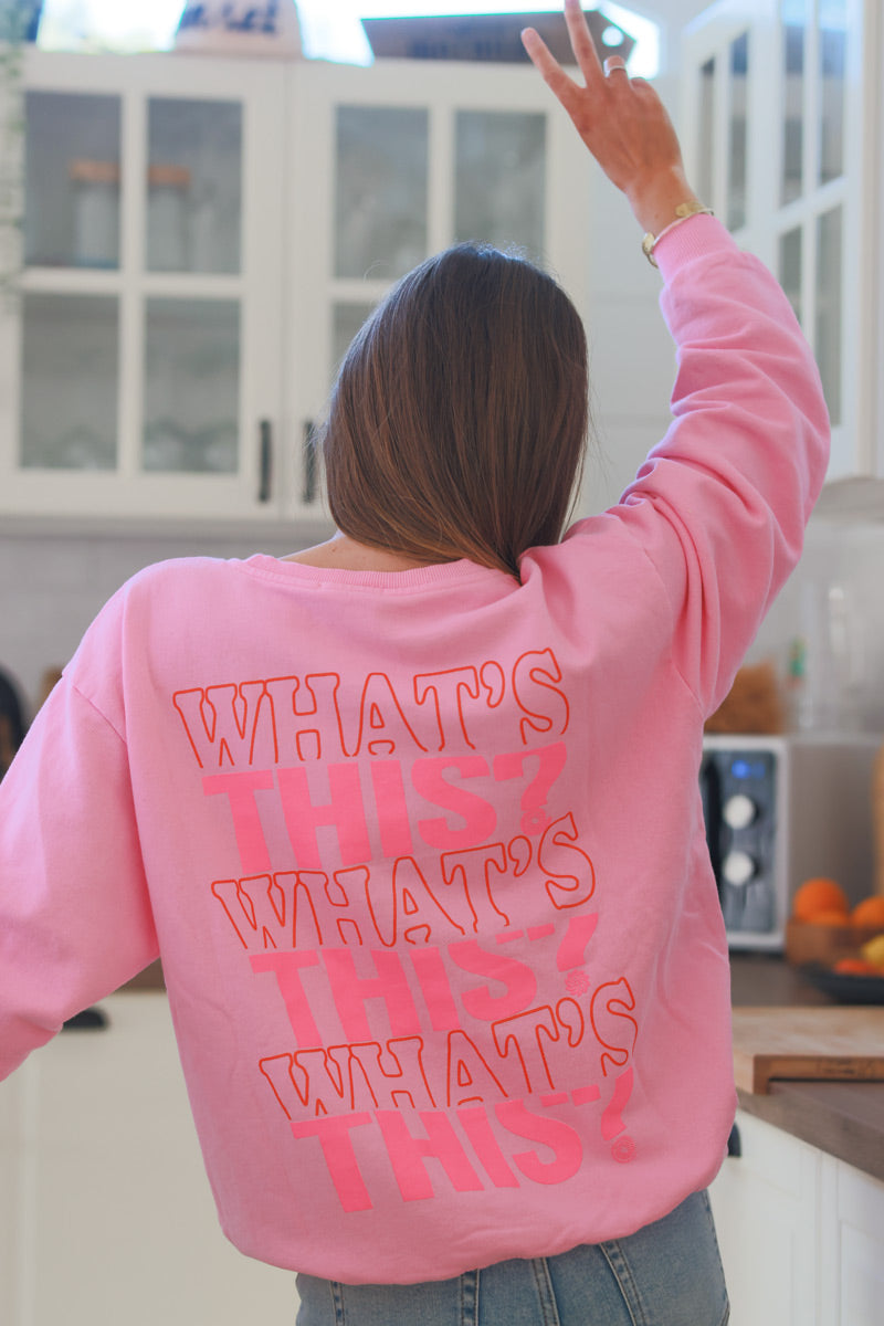 Pink “What’s This?” Scoop Neck Sweater