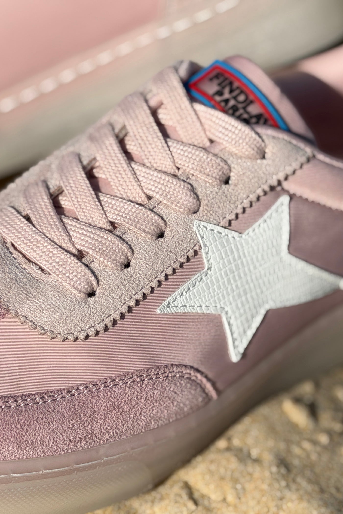 Baby pink Sport Star Suedette Sneakers
