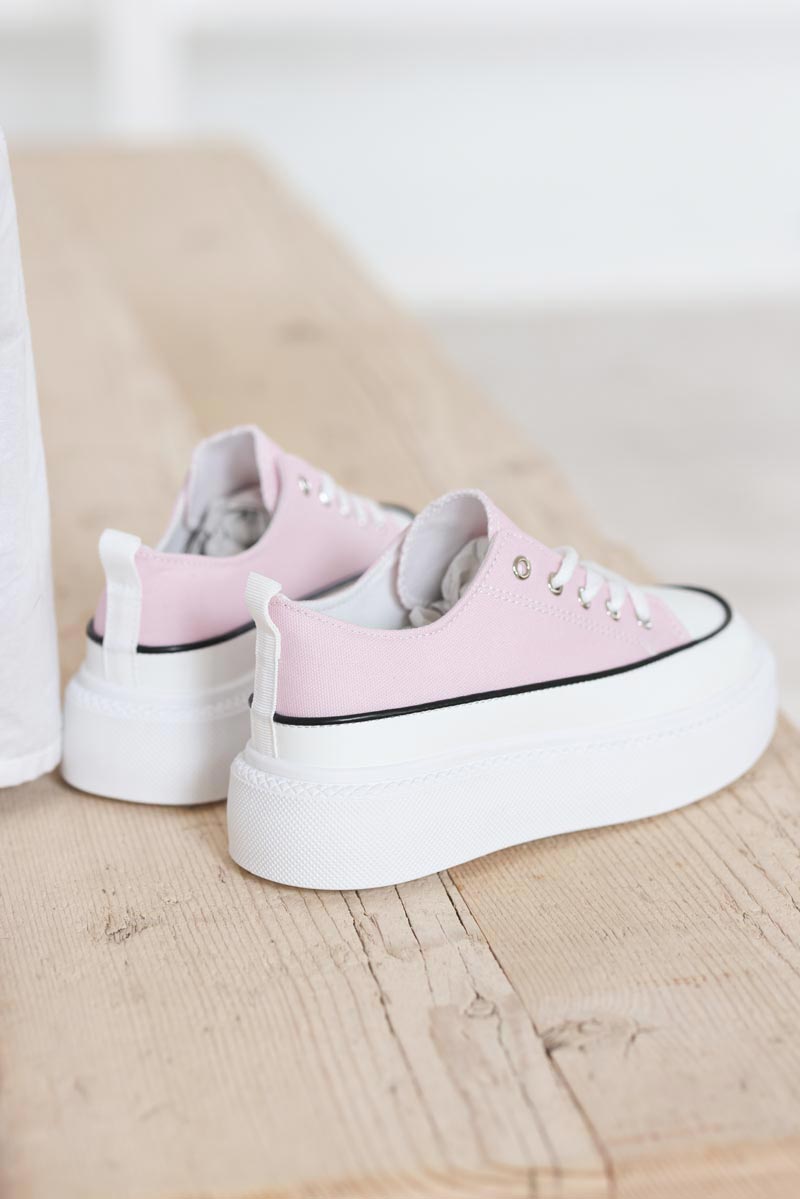 Chaussure compensée rose outlet pale