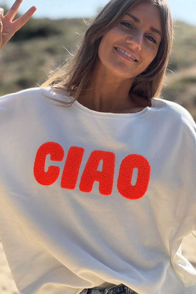 Off White “CIAO” Lightweight Slouchy Dolman Tshirt