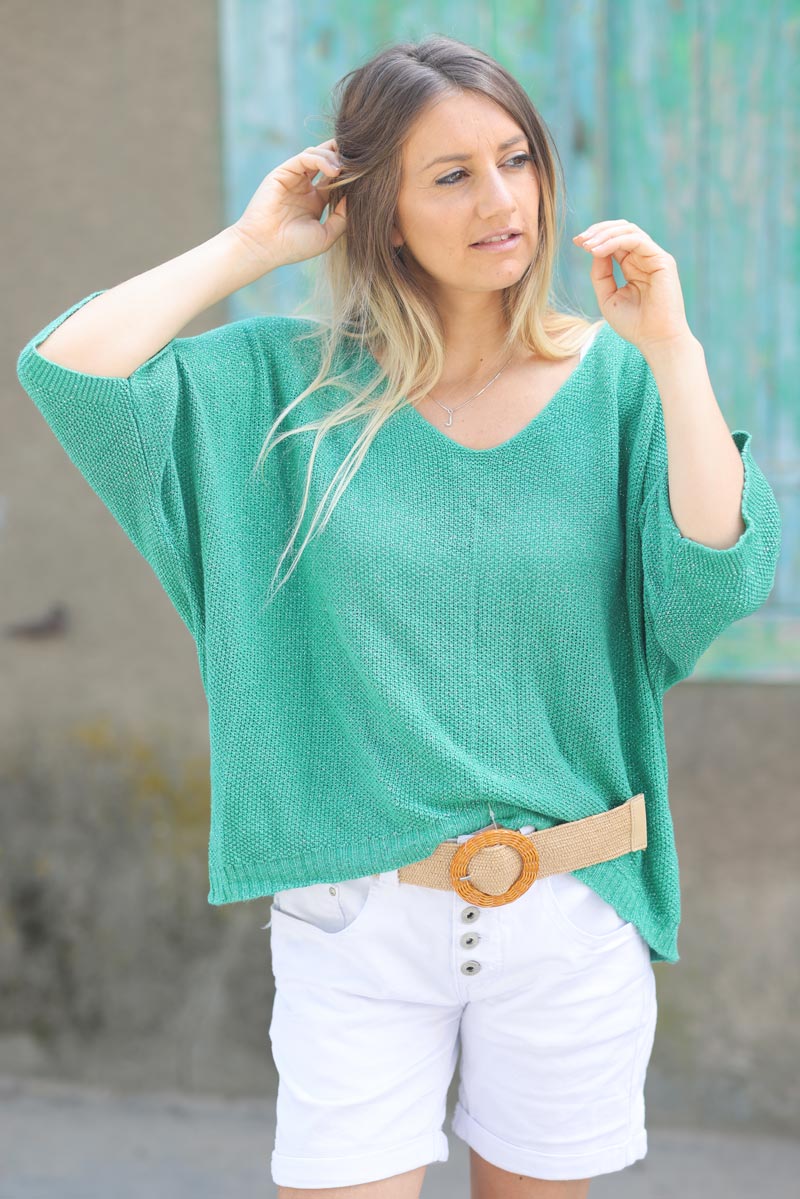 Green sales batwing top