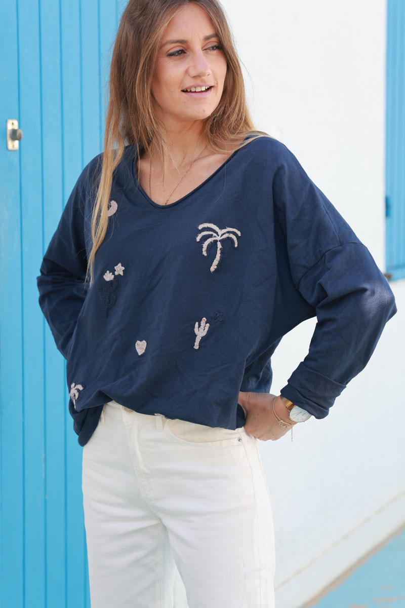 Navy blue Desert Nights Long-Sleeve Tee