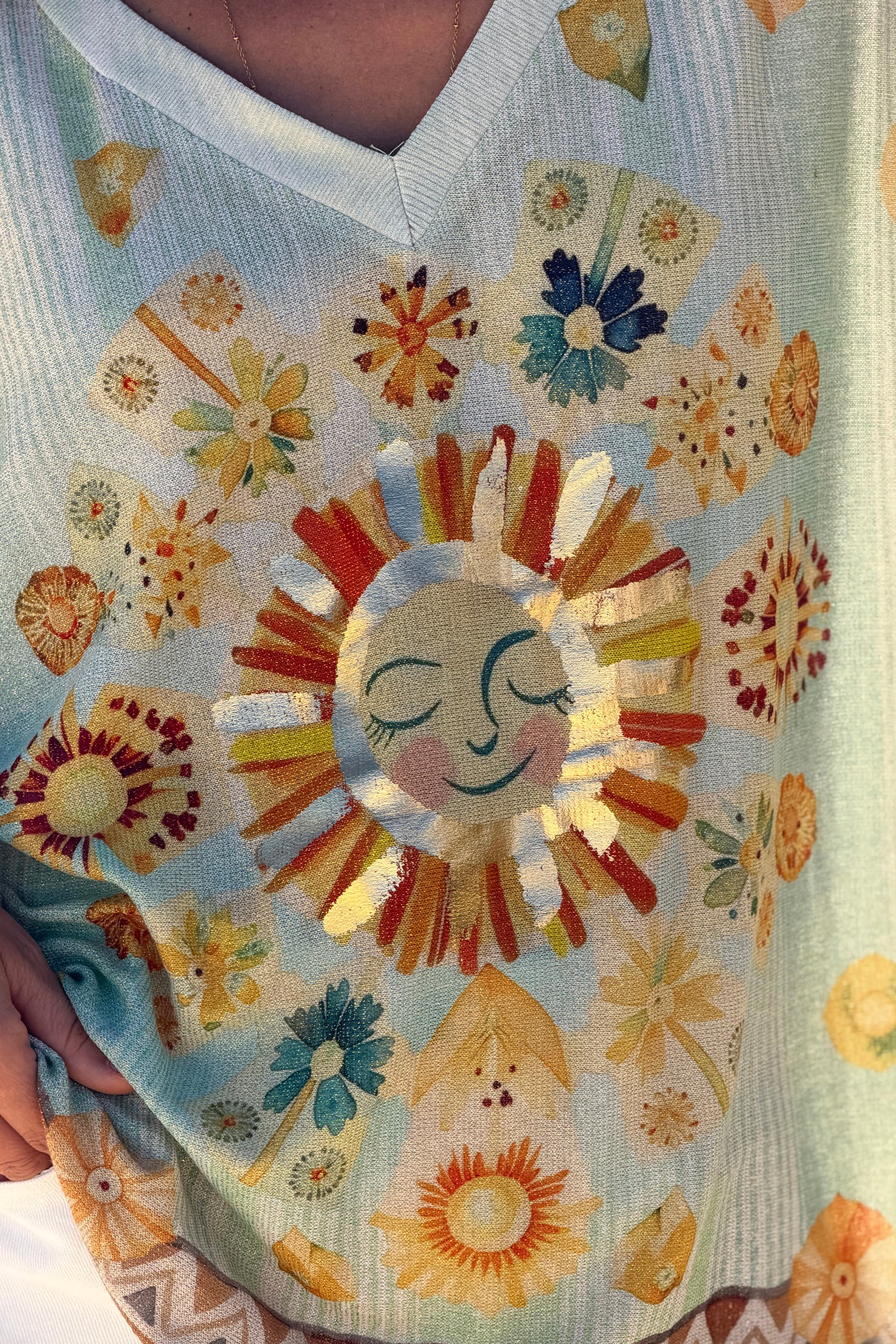 Sage Sunshine Frida Glitter Knit Tunic
