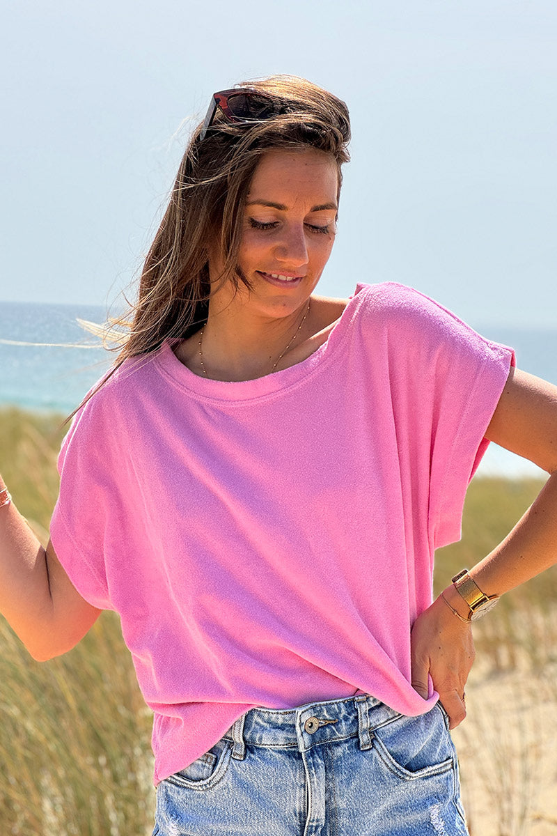 Bubblegum Pink Terry Cloth Tee