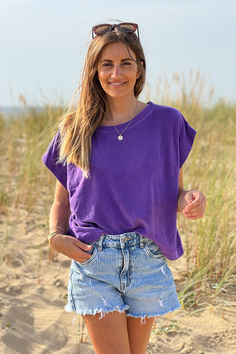 Purple Terry Cloth Tee