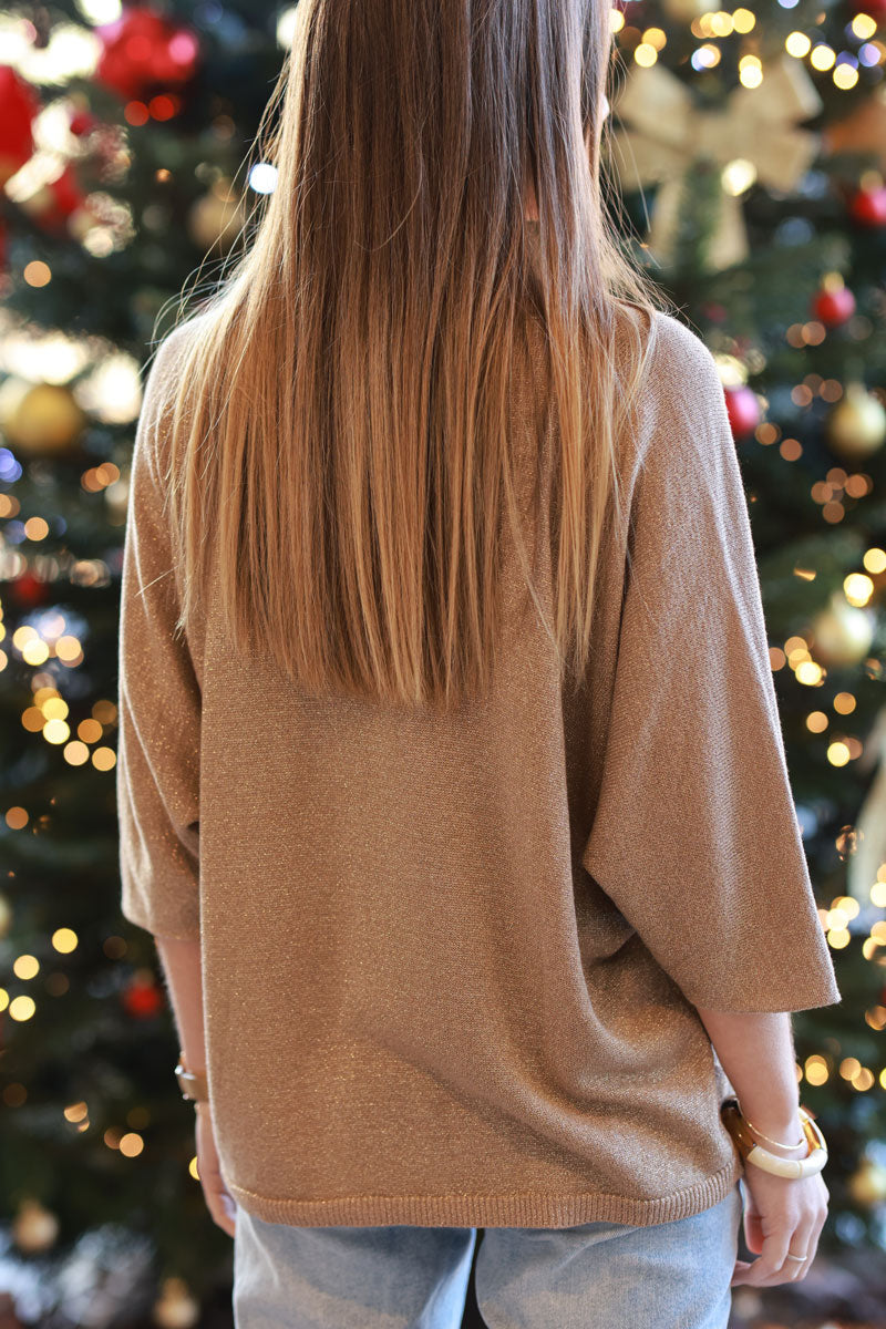 Gold Knit Batwing Sweater