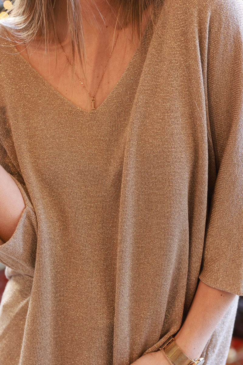 Gold Knit Batwing Jumper