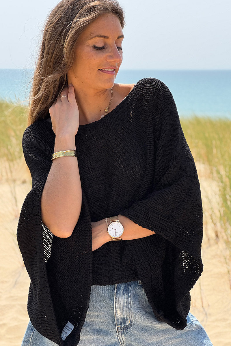 Black Dolman Knit Top