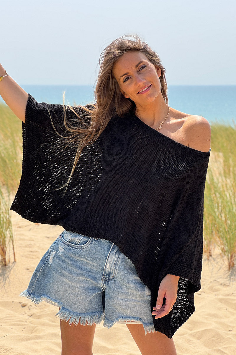 Black Dolman Knit Top