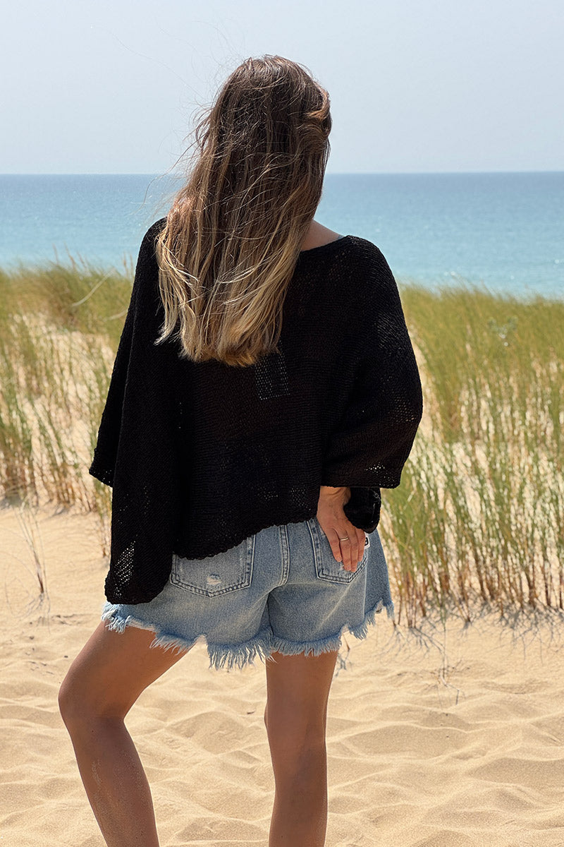 Black Dolman Knit Top
